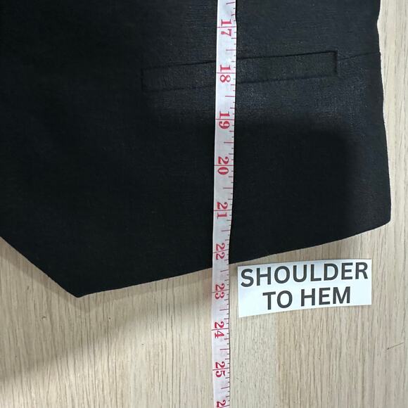 DKNY NWT Womens Office Old Money Linen Blend Button Front Vest Black Size Large - Picture 8 of 8